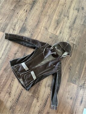Kuhl Brown Hooded Bomber Jacket with Light Trim